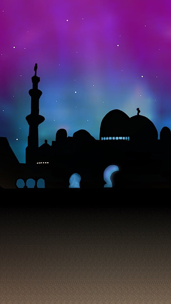 Ramadan, Mosque Shadow, Neon background HD phone wallpaper