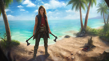 Elf With Swords In Hands , elf, fantasy-girls, sword, artist, artwork, digital-art, deviantart HD wallpaper