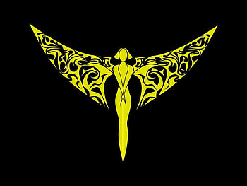 Angel silhouette, angel, abstract, fantasy HD wallpaper