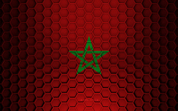 Morocco flag, 3d hexagons texture, Morocco, 3d texture, Morocco 3d flag, metal texture, flag of Morocco HD wallpaper