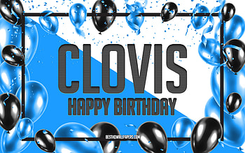 Happy Birtay Clovis, Birtay Balloons Background, Clovis, with names, Clovis Happy Birtay, Blue Balloons Birtay Background, Clovis Birtay HD wallpaper