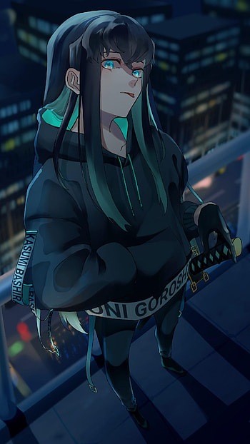 Muichiro Tokito, art, cartoon HD phone wallpaper