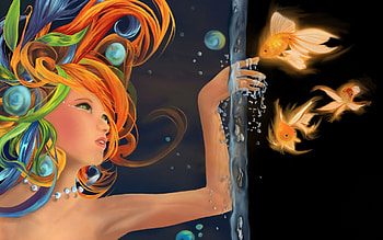 Fantasy ocean princess, sea, girl, fantasy, ocean HD wallpaper