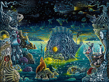 Horror, Artistic, Psychedelic, Creepy, Dark, Ocean HD wallpaper
