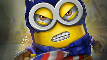 Minion As Captain America , minions, captain-america, superheroes, artwork, artstation HD wallpaper