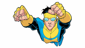 Invincible , Powerful superhero, Dynamic pose, Intense action HD wallpaper