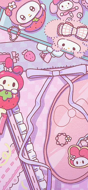 Sanriocore aesthetic, pink, kawaii, purple HD phone wallpaper
