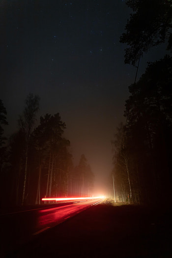 Night, Dark, Shine, Light, Road, Long Exposure HD phone wallpaper