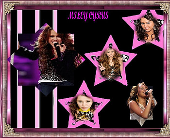 Miley Cyrus Star , background, pink, black, pretty, miley cyrus, , stars HD wallpaper