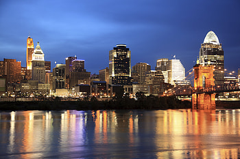 Cincinnati Skyline, Downtown Cincinnati, Grace Point Fellowship, Franklin HD wallpaper