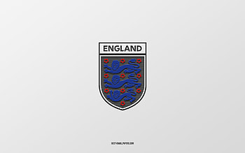 England national football team, white background, football team, emblem, UEFA, England, football, England national football team logo, Europe HD wallpaper