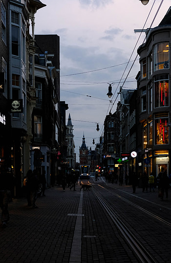 Cities, Twilight, City, Movement, Traffic, Dusk, Evening, Street, Netherlands, Amsterdam HD phone wallpaper
