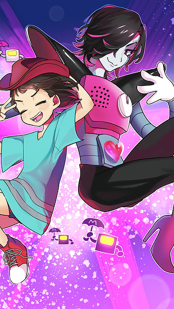 Neon Stage: Frisk & Mettaton EX — Undertale (/Android), Frisk (Undertale), video game, Undertale HD phone wallpaper