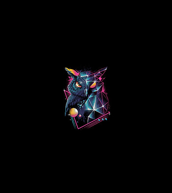 Retro artwork, owl, muzzle HD phone wallpaper