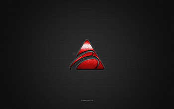 Biostar logo, red shiny logo, Biostar metal emblem, gray carbon fiber texture, Biostar, brands, creative art, Biostar emblem HD wallpaper
