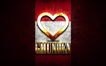 I Love Gmunden, austrian cities, golden inscription, Day of Gmunden, Austria, golden heart, Gmunden with flag, Gmunden, Cities of Austria, favorite cities, Love Gmunden HD wallpaper