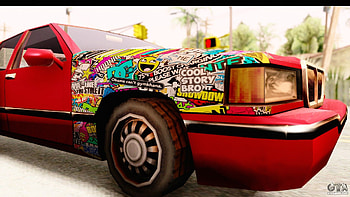 Elegant Sticker Bomb for GTA San Andreas back view HD wallpaper