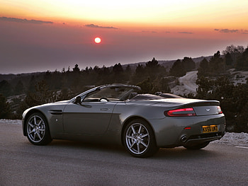 Auto, Trees, Sunset, Aston Martin, Cars, Grey, Side View, V8, 2006 HD wallpaper