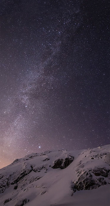 iOS 8 Milky Way Over Mountain Parallax Default 5 . Apple , Ios 7 , Ios 10 HD phone wallpaper