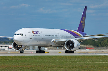 Thai Airways International, Boeing 777 3aler, Aerial graphy, William Derrickson HD wallpaper