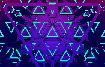 Abstraction, the neon triangles HD wallpaper