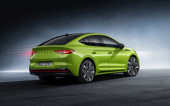 2022, Skoda Enyaq Coupe RS iV, , rear view, exterior, green coupe, new green Enyaq Coupe, Czech cars, Skoda HD wallpaper