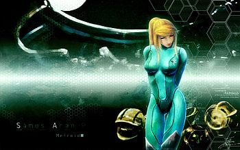 Tags: Anime, Fadingz, Metroid, Samus Aran, Zero Suit Samus, Honeycomb HD wallpaper