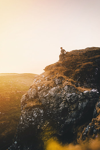 Nature, Great Britain, Mountain, Human, Person, Loneliness, Sunlight, United Kingdom, Peak District National Park HD phone wallpaper