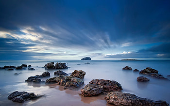 Sea, Nature, Stones, Sky, Sand, Beams, Rays HD wallpaper