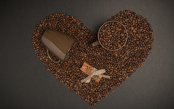 Coffee Beans, coffee, beans, heart, graphy HD wallpaper