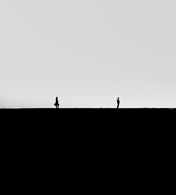 People, Silhouettes, Minimalism, Bw, Chb, Black And White, Black-And-White HD phone wallpaper
