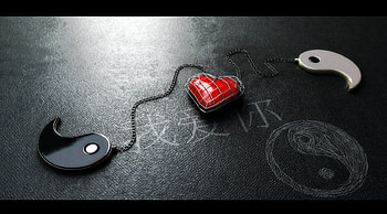 Ying and Yang, ying, drawing, soulmate, yang, heart, chalk HD wallpaper