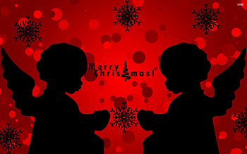 christmas angel silhouettes, , silhouettes, ange, christmas HD wallpaper
