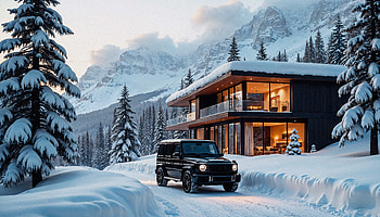 landscape, snow, car HD wallpaper