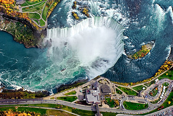 Niagara Falls, Aerial View, Canada, USA, waterfalls, beautiful, rivers, tourism HD wallpaper
