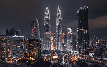 Kuala Lumpur, Petronas Towers, night, tower skyscrapers, Kuala Lumpur cityscape, Kuala Lumpur Landmark, Malaysia HD wallpaper