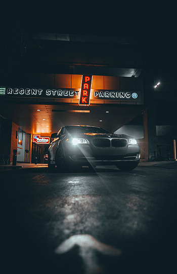 Bmw, Night, Cars, Lights, Shine, Light, Car, Machine, Grey, Headlights HD phone wallpaper