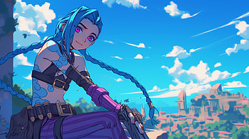 Jinx in the Sky: LoL Anime-Style, video game, League Of Legends, Jinx (League Of Legends), anime girl HD wallpaper