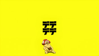 Dead Dead Demons Dededede Destruction, anime, yellow, minimalism, minimalist, artist, artwork, digital-art HD wallpaper