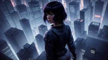 Neon Cyborg — AI Anime Ghost in the Shell, AI Art, Anime, Ghost in the Shell HD wallpaper