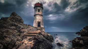 Kermorvan Lighthouse Le Conquet, France Travel HD wallpaper