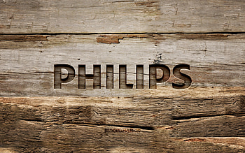 Philips wooden logo, , wooden backgrounds, brands, Philips logo, creative, wood carving, Philips HD wallpaper