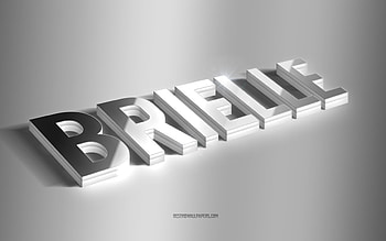 Brielle, silver 3d art, gray background, with names, Brielle name, Brielle greeting card, 3d art, with Brielle name HD wallpaper