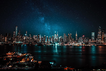 Cityscape, buildings, night, bay area HD wallpaper