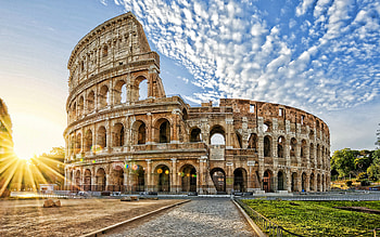 Colosseum, Rome, Sunrise, Flavian Amphitheatre HD wallpaper
