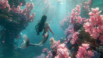 Enchanting Mermaid Coral Garden, mermaid HD wallpaper
