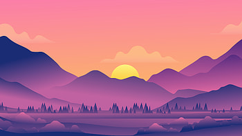 Beautiful Evening Landscape Minimal , landscape, morning, artist, artwork, digital-art, minimalism, minimalist HD wallpaper