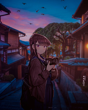Komi san, sky, art, anime HD phone wallpaper