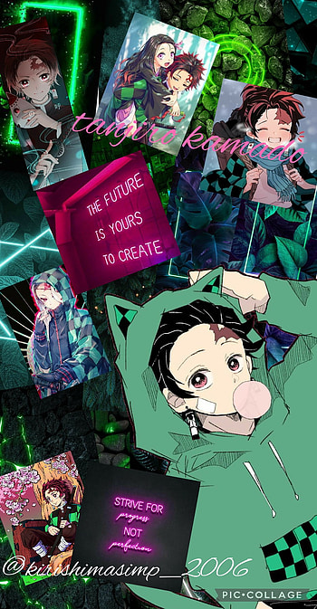 Tanjiro kamado, green, cute, anime HD phone wallpaper