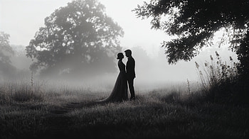 Engagement Moment: Fiancé Silhouette in Misty Nature, Engagement, fiance, silhouette, couple, nature HD wallpaper